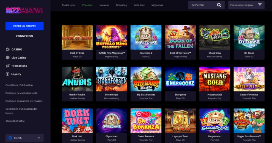 Casino en Ligne - Rizz Rizz Casino