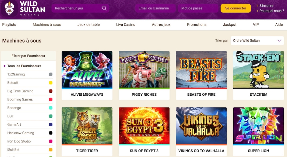 Casino en Ligne - Wild Sultan Wild Sultan Casino